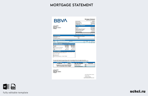 скачать цифровую выписку по ипотеке банка Парагвай BBVA в форматах Word и PDF ша